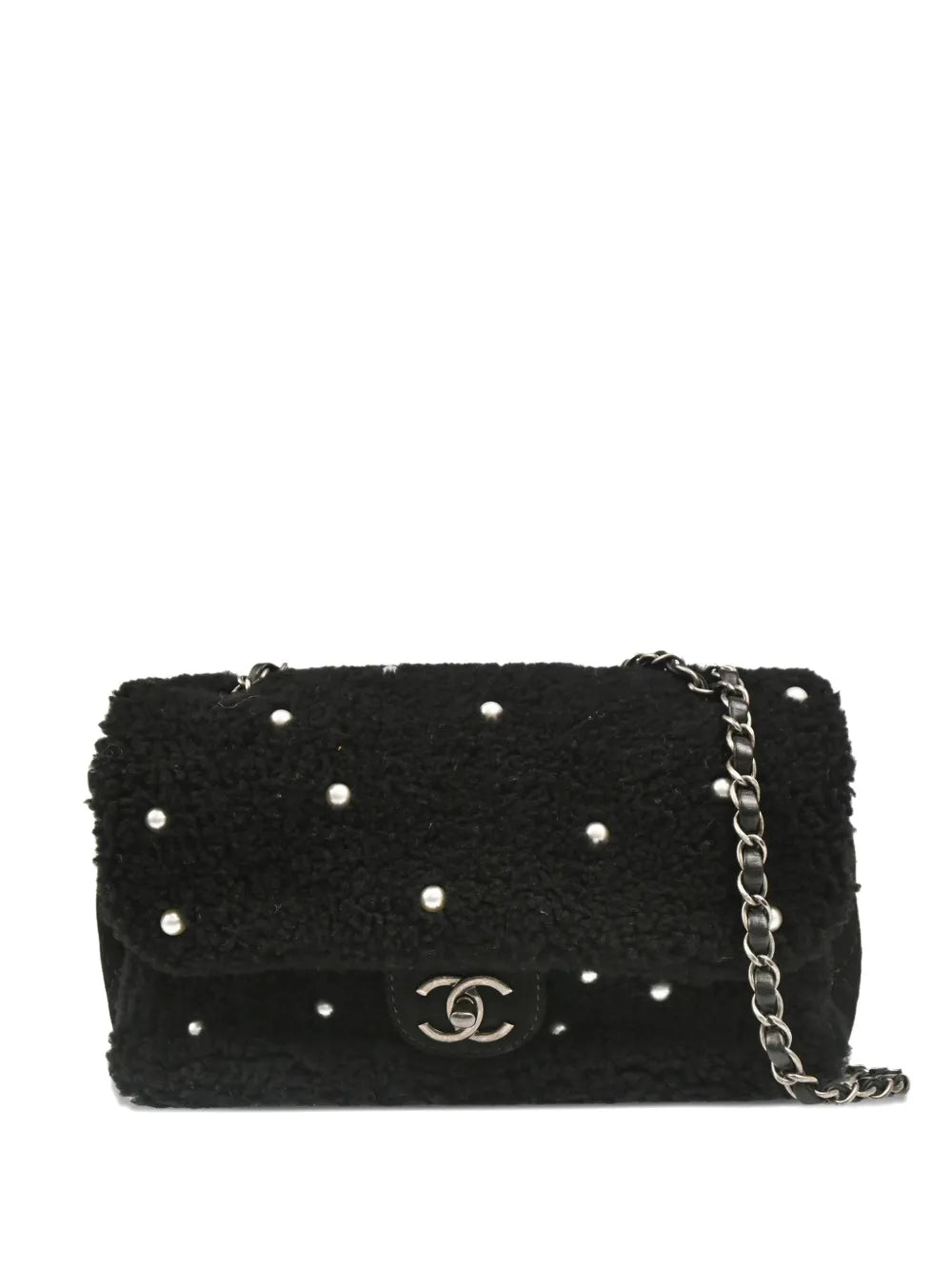 Pre-OwnedCHANEL Pre-Owned2014 pearl-shearling shoulder bag