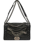 Pre-OwnedCHANEL Pre-Owned2014 medium Boy Reverso Chanel quilted lambskin shoulder bag