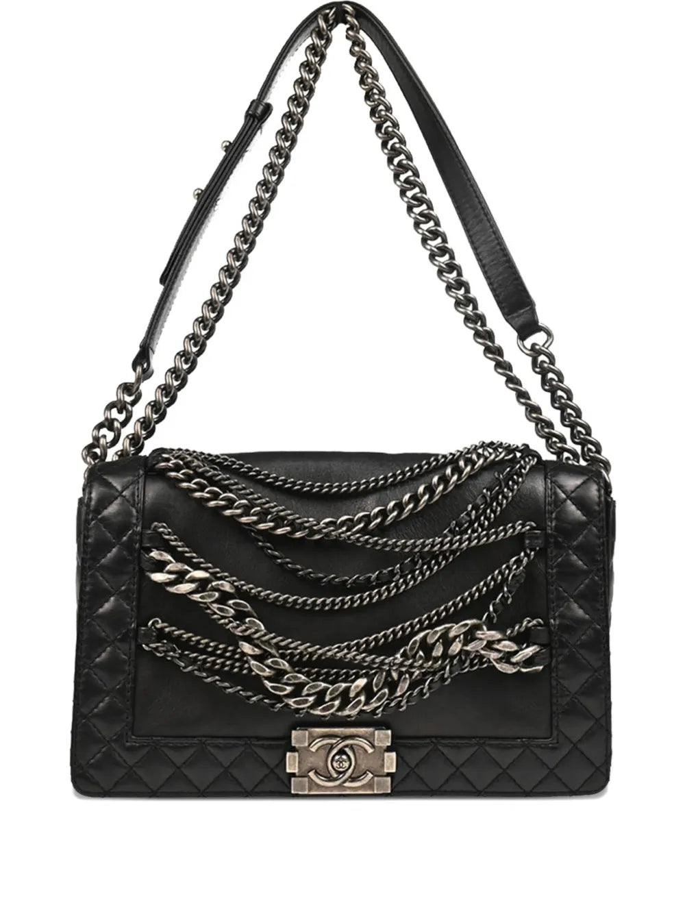 Pre-OwnedCHANEL Pre-Owned2014 medium Boy Reverso Chanel quilted lambskin shoulder bag