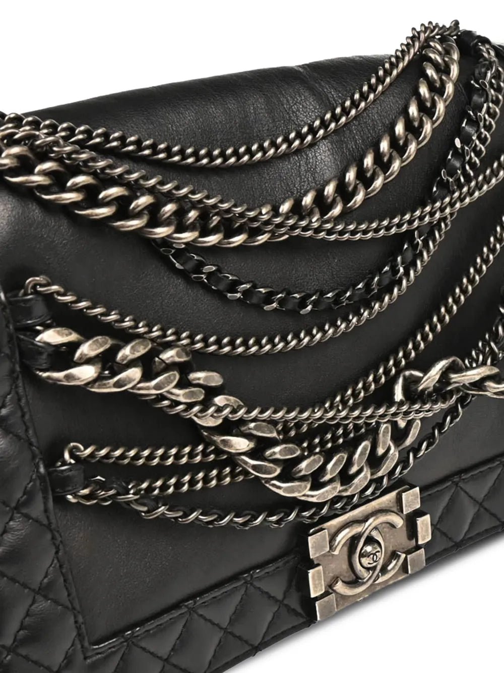 Pre-OwnedCHANEL Pre-Owned2014 medium Boy Reverso Chanel quilted lambskin shoulder bag