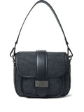 Pesericoleather-trimmed shoulder bag