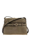 Moschinomedium Tie Me suede crossbody bag