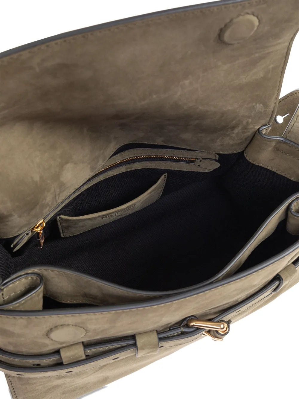 Moschinomedium Tie Me suede crossbody bag