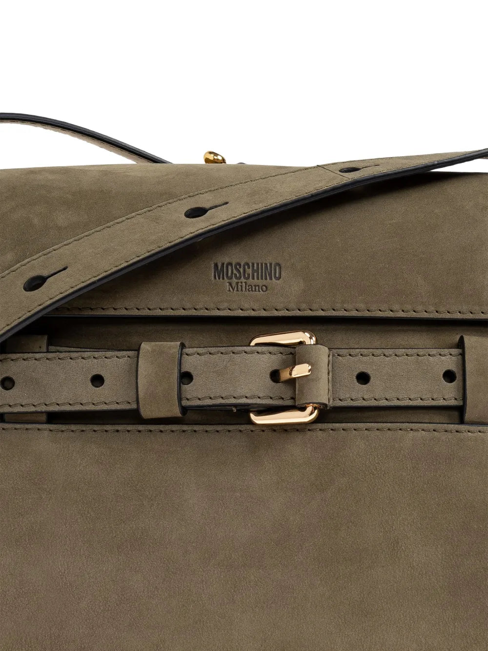 Moschinomedium Tie Me suede crossbody bag