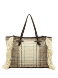 GIANNI CHIARINIMarcella fringed checked tote bag