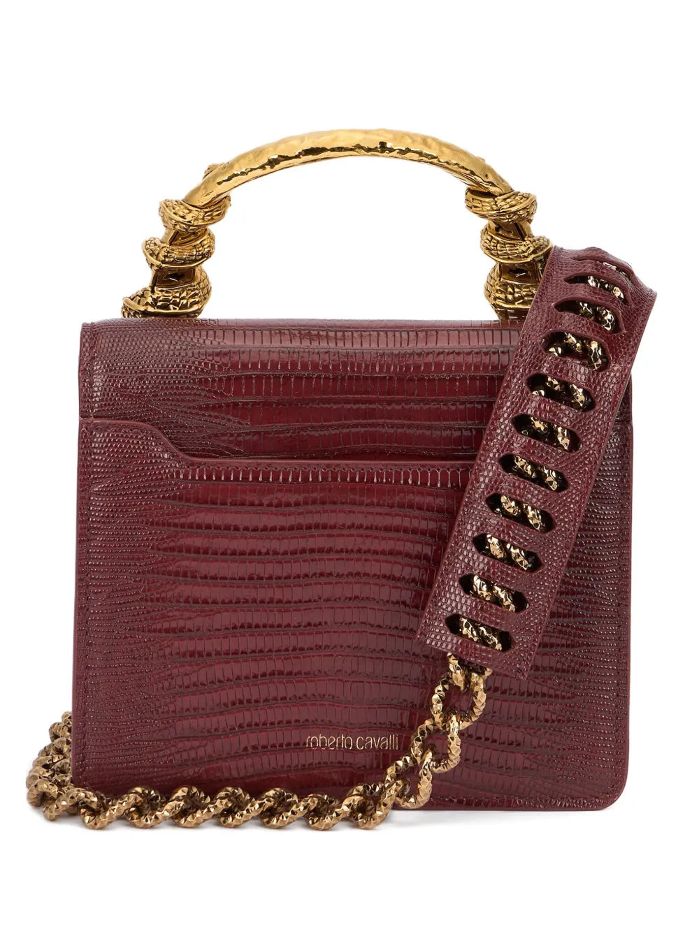 Roberto Cavallisnake-embellished top-handle shoulder bag