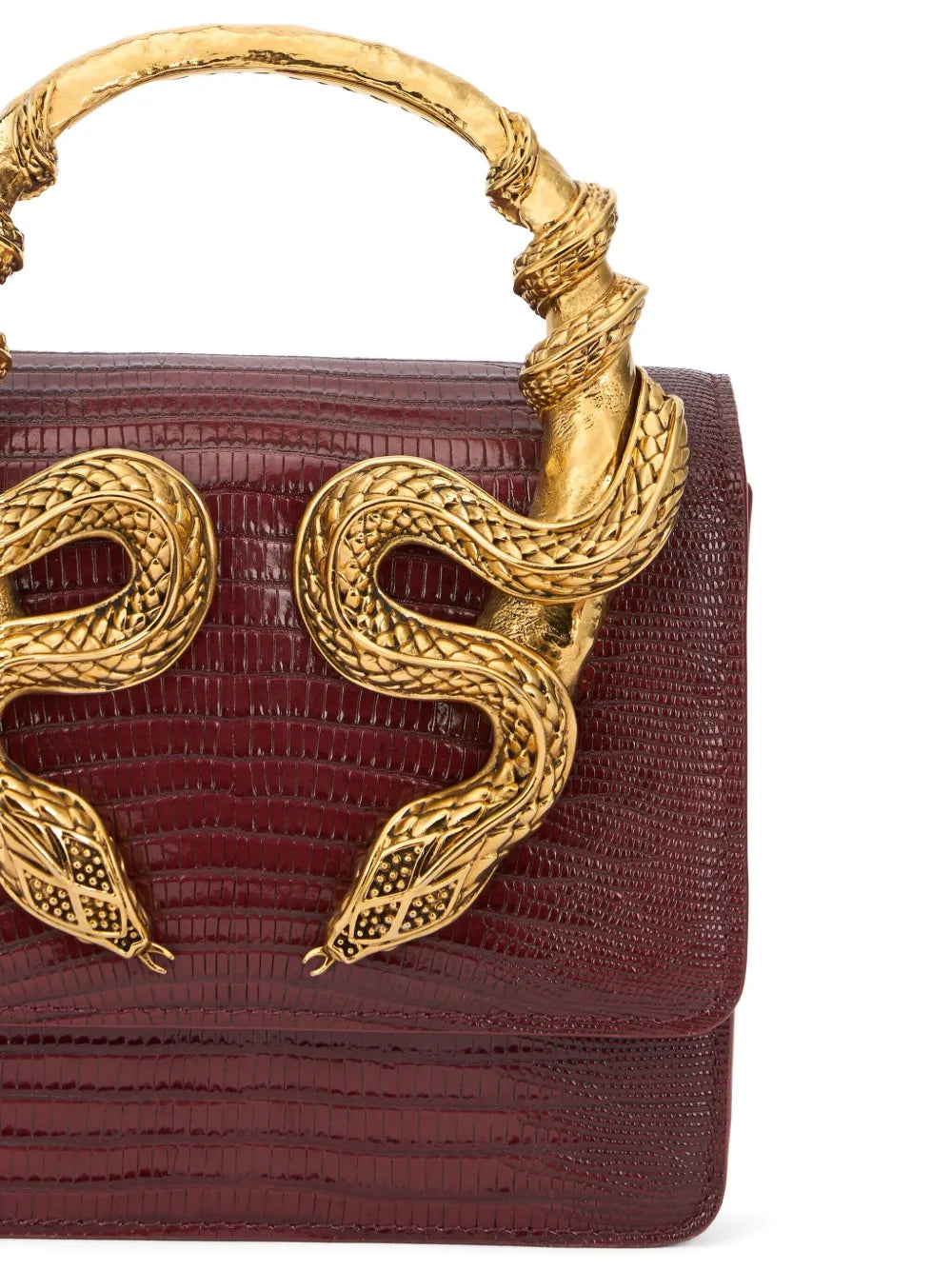 Roberto Cavallisnake-embellished top-handle shoulder bag
