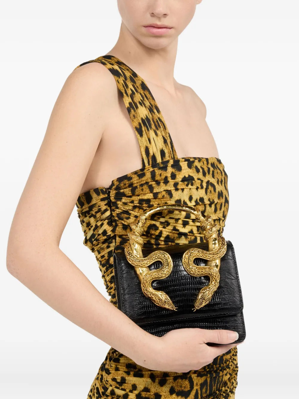 Roberto Cavallisnake-embellished chain tote bag