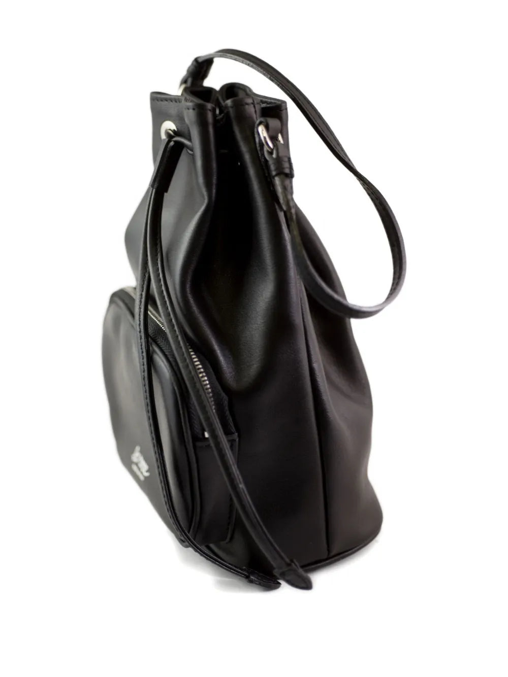 LA ROSEdrawstring leather bucket bag
