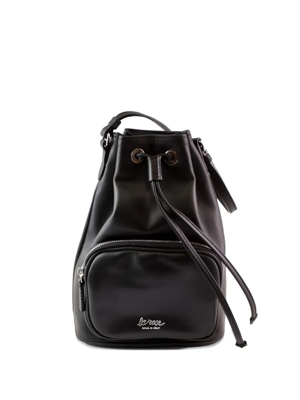 LA ROSEdrawstring leather bucket bag