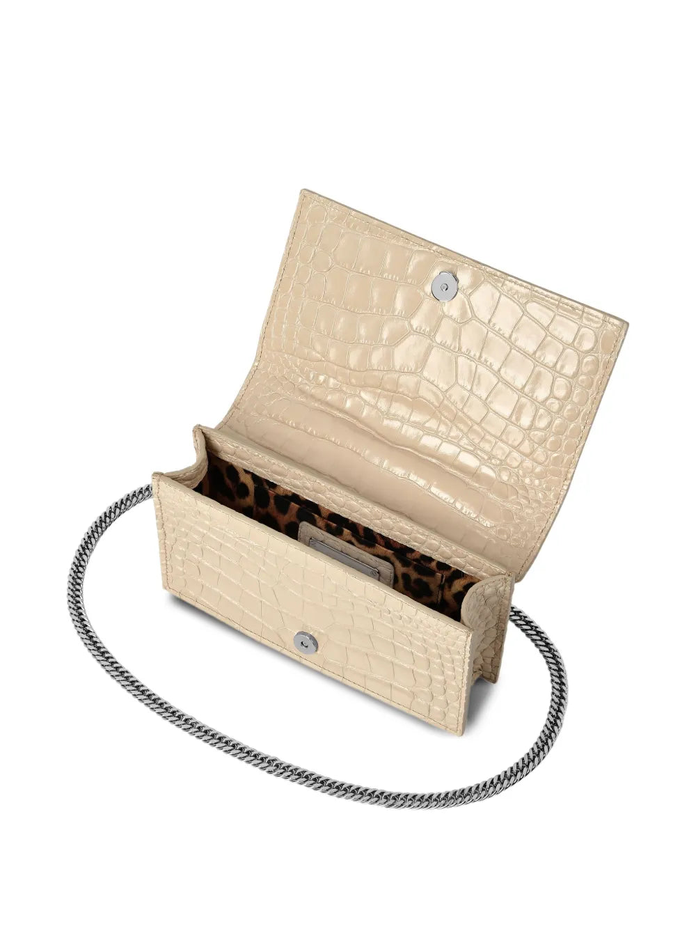 Philipp Pleincrocodile-print claw clutch