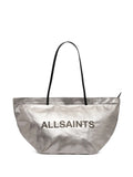 AllSaintsSerafina logo-print metallic tote bag