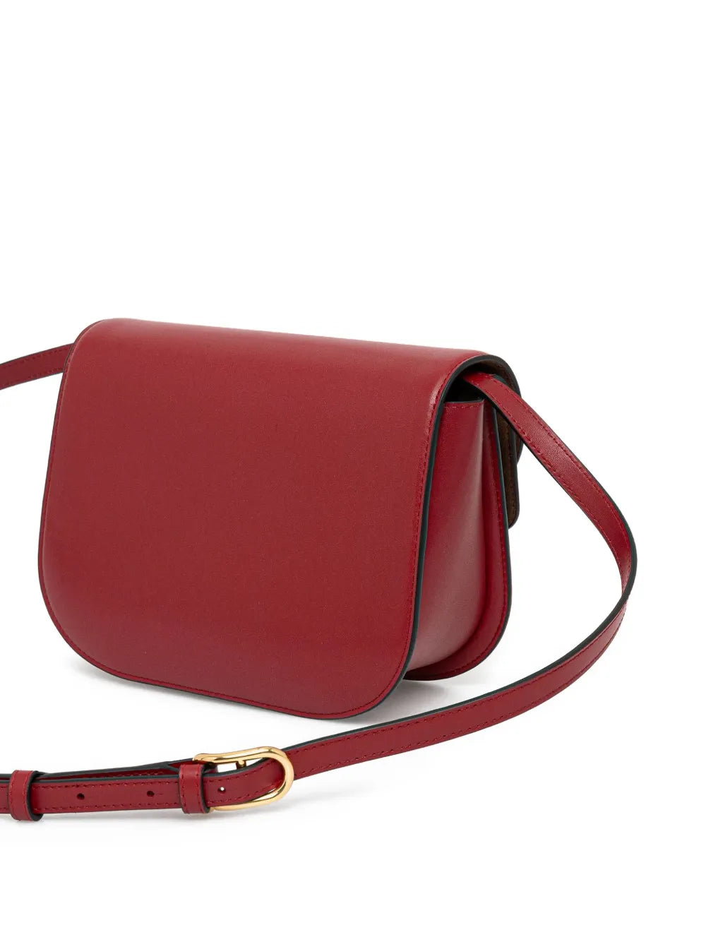 Furlacurved-flap leather shoulder bag
