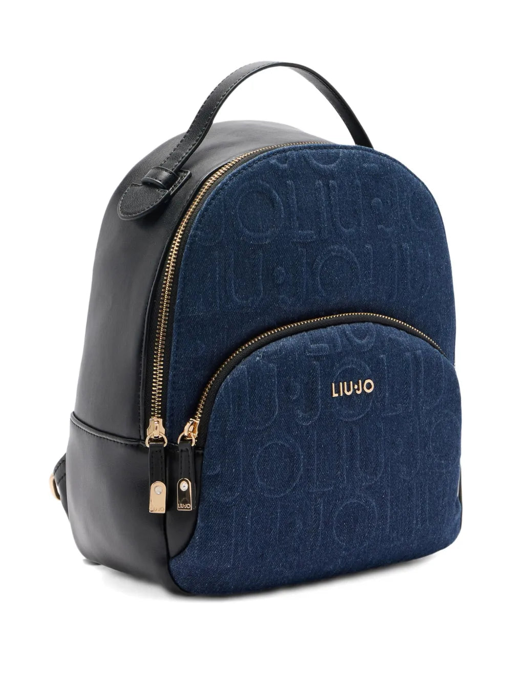 LIU JOlogo-embossed denim backpack