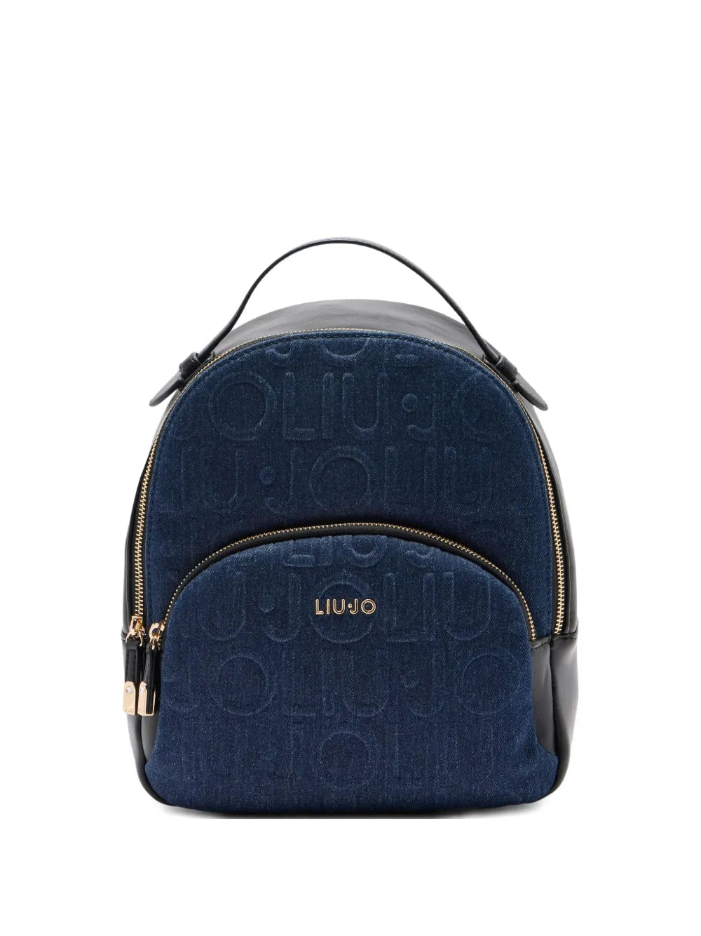 LIU JOlogo-embossed denim backpack
