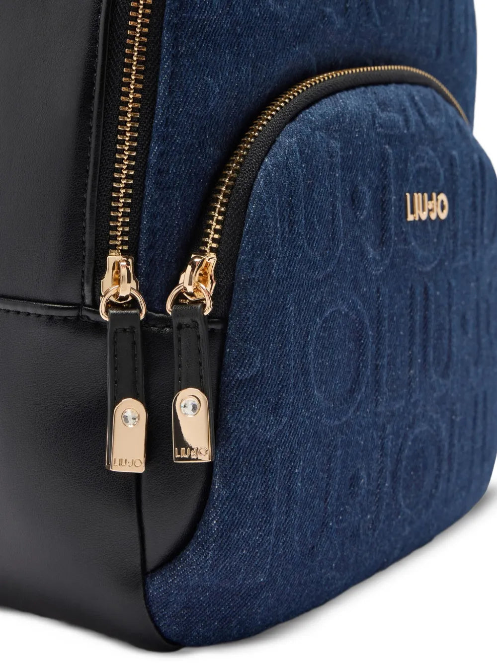 LIU JOlogo-embossed denim backpack
