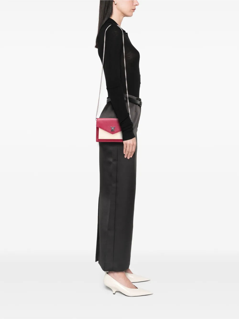 Pre-OwnedLouis Vuitton Pre-Owned2019 Bicolor Leather MyLockMe Chain Pochette crossbody bag