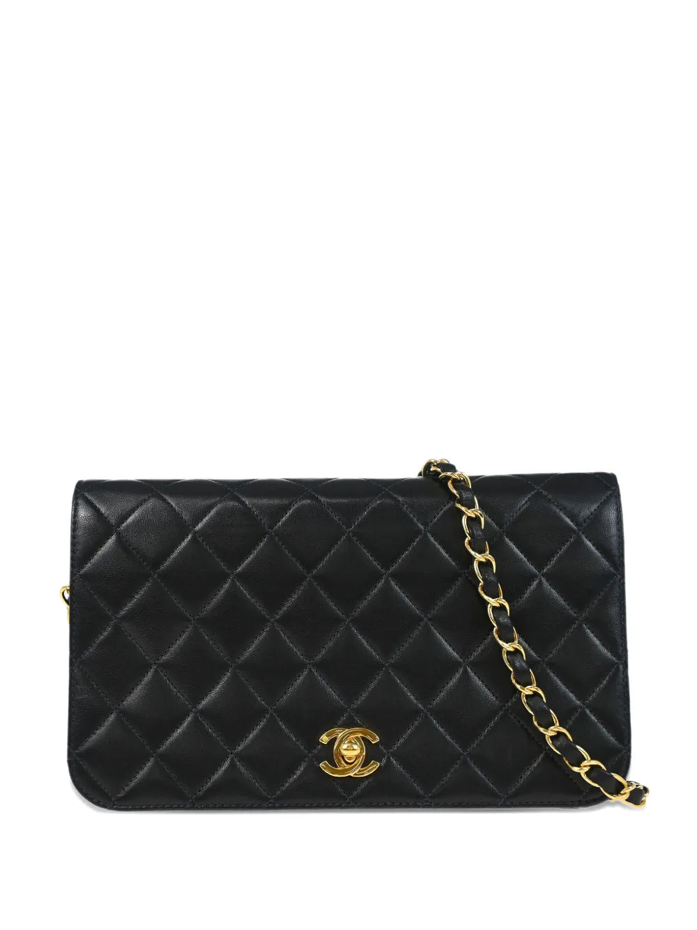 Pre-OwnedCHANEL Pre-Owned2002 small Full Flap quilted lambskin chain shoulder bag