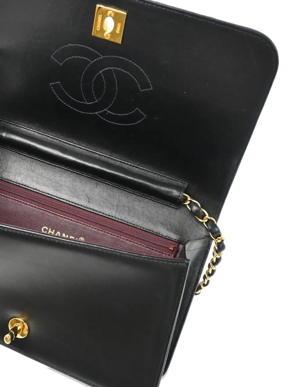 Pre-OwnedCHANEL Pre-Owned2002 small Full Flap quilted lambskin chain shoulder bag