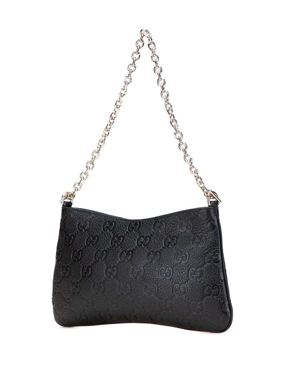 Pre-OwnedGucci Pre-Owned2016-2025 Medium GG Emblem Embossed Leather Shoulder Bag satchel