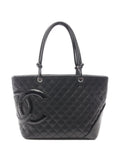 Pre-OwnedCHANEL Pre-Owned2006-2008 Cambon quilted leather tote bag