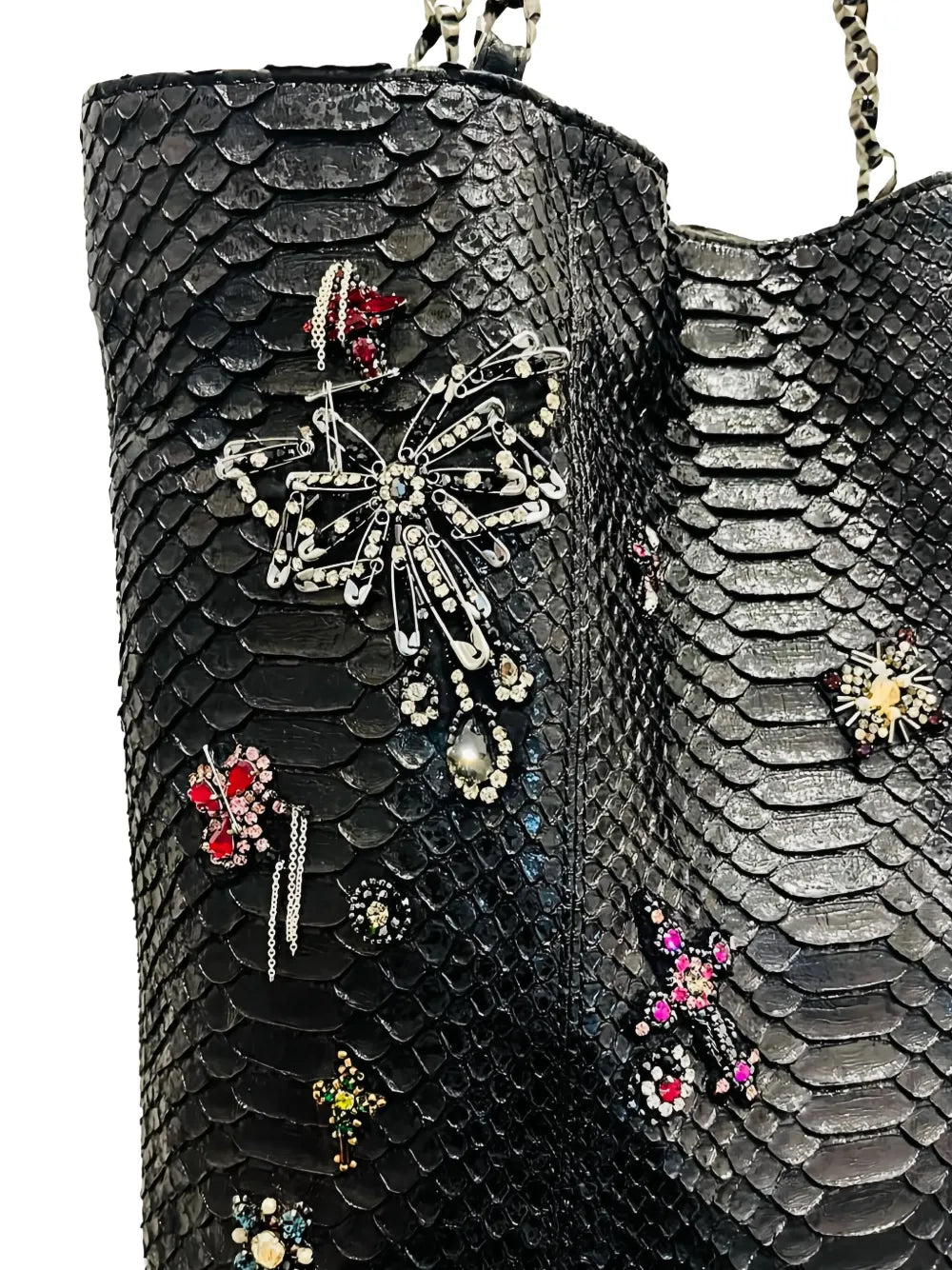 Pre-OwnedCHANEL Pre-OwnedParis London python-leather tote bag