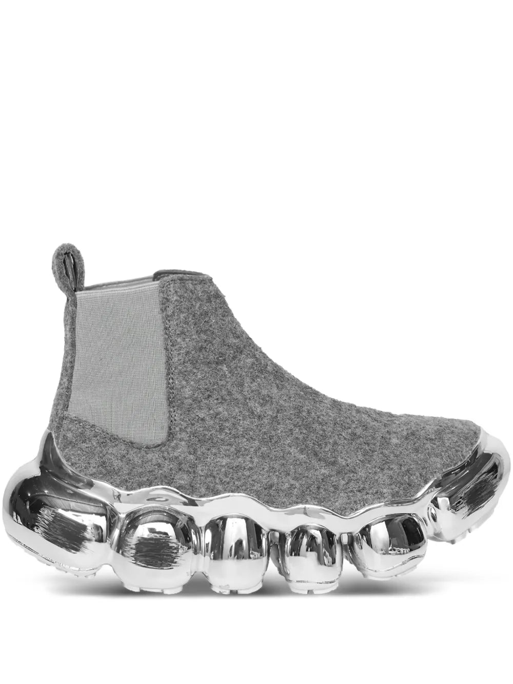 Grounds Jewelry Felt Metallic-Sole Grey Sneakers