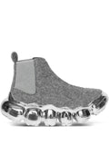 Grounds Jewelry Felt Metallic-Sole Grey Sneakers