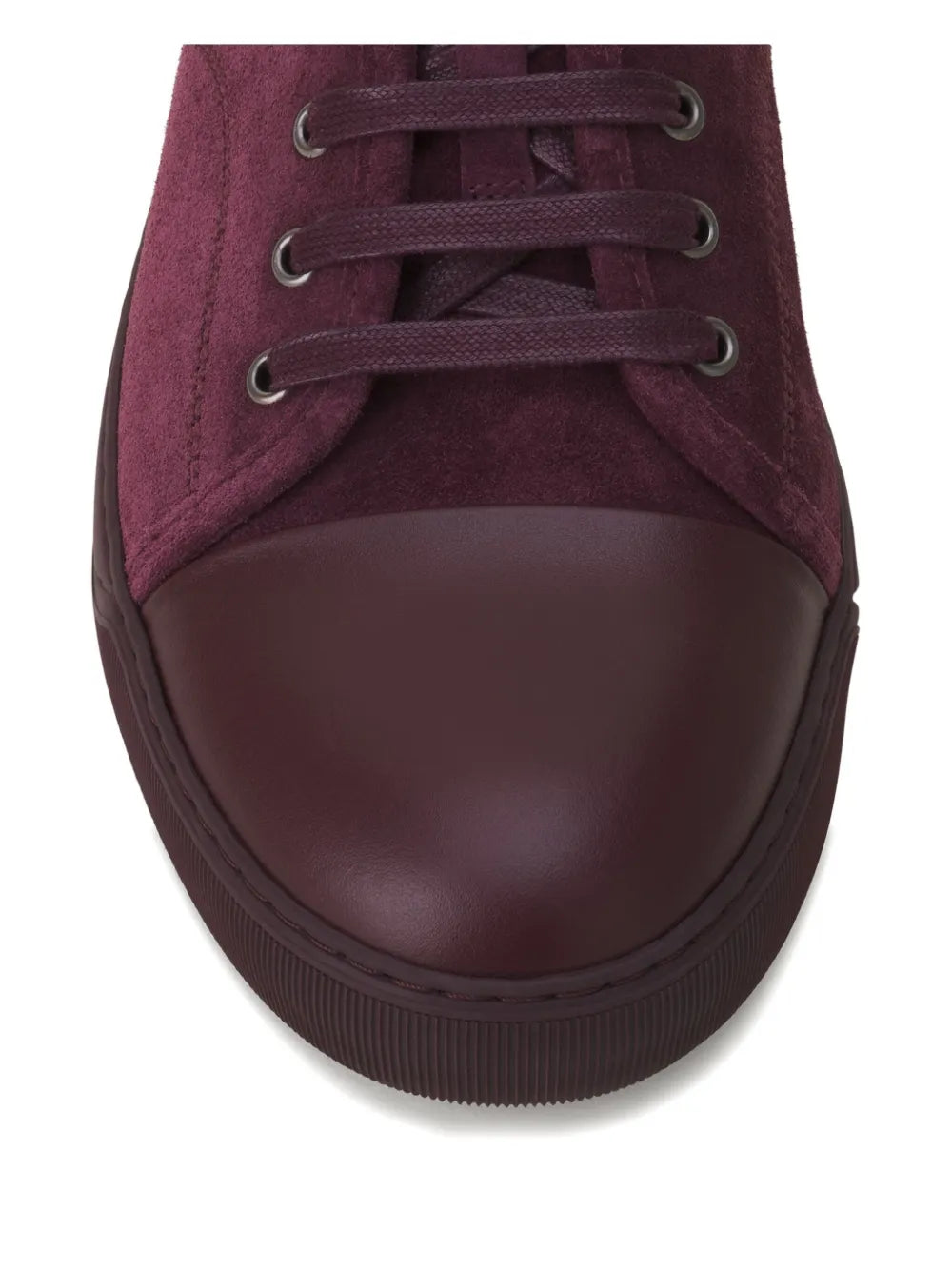 Lanvin Suede Leather Cap-Toe Sneakers