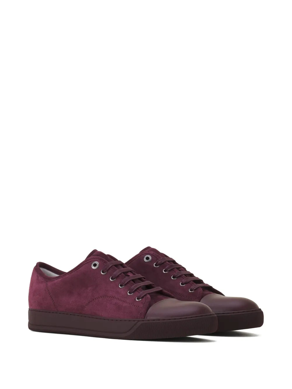 Lanvin Suede Leather Cap-Toe Sneakers