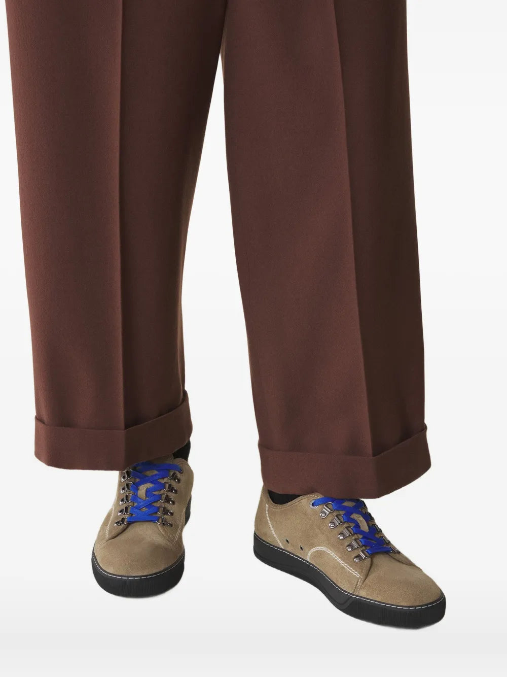 Lanvin Suede Lace-Up Sneakers