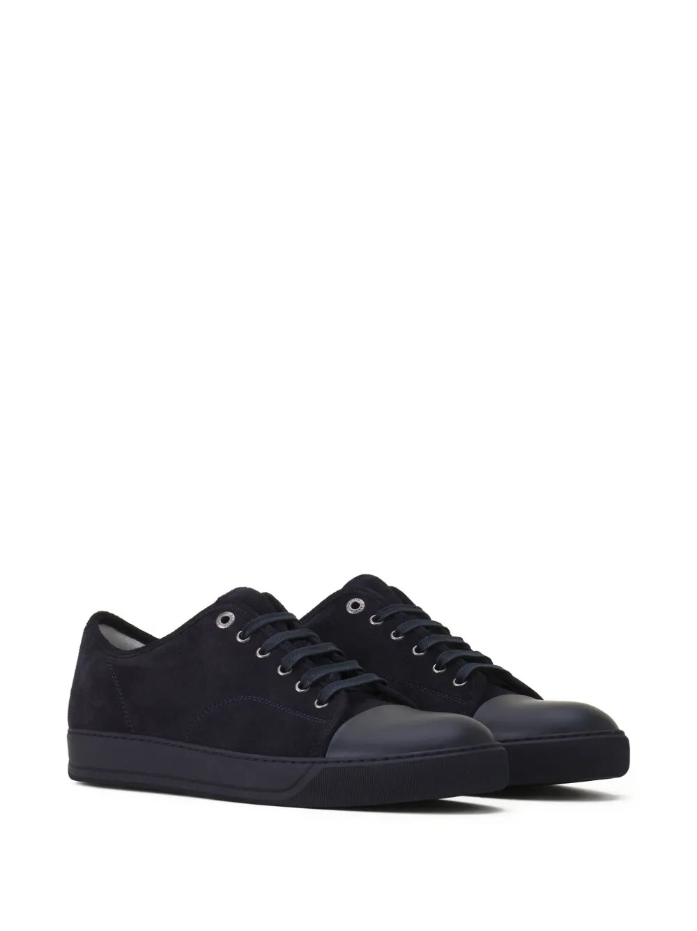 Lanvin Suede Leather Cap-Toe Sneakers