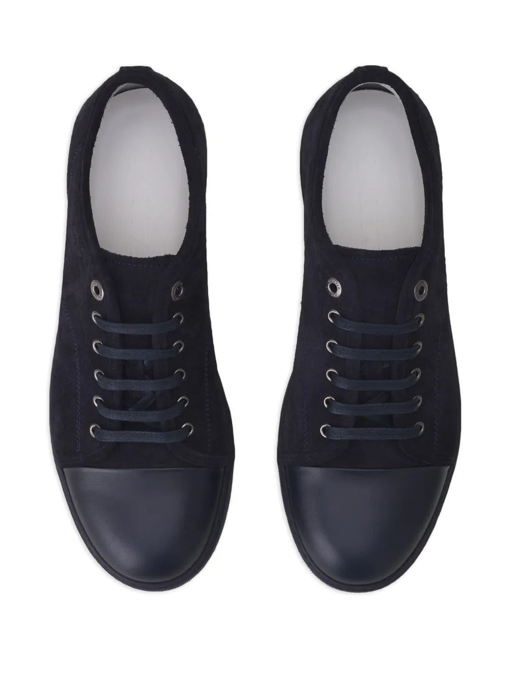 Lanvin Suede Leather Cap-Toe Sneakers