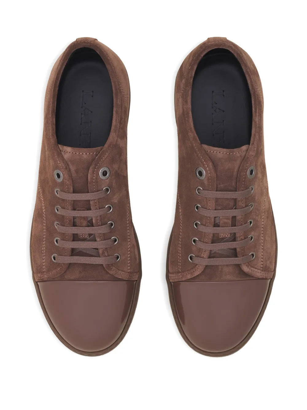 Lanvin Suede Leather Cap-Toe Sneakers