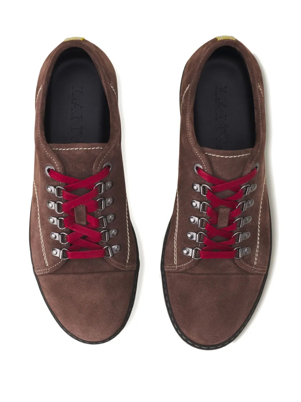 Lanvin Suede Leather Lace-Up Sneakers