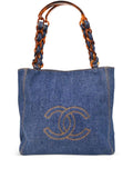 Pre-OwnedCHANEL Pre-Owned1998 denim chain tote bag