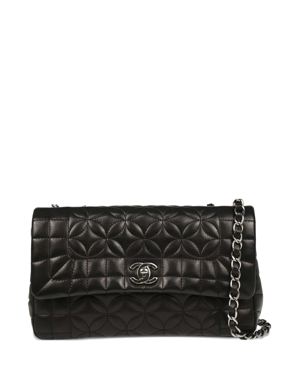 Pre-OwnedCHANEL Pre-Owned2006 Choco Bar flower-stitch lambskin shoulder bag