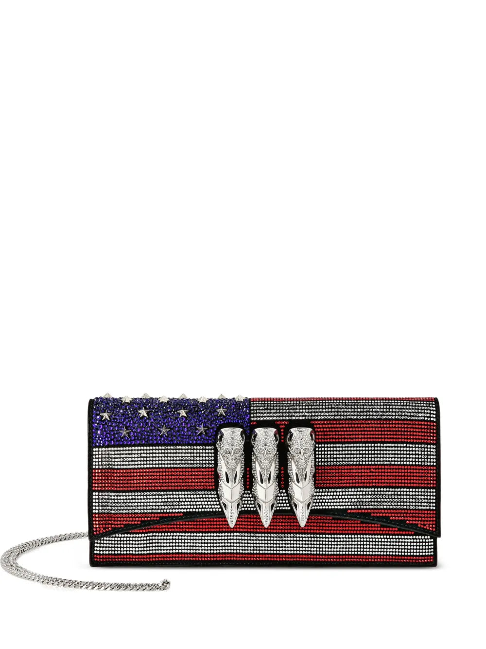 Philipp PleinUS Flag strass claw clutch