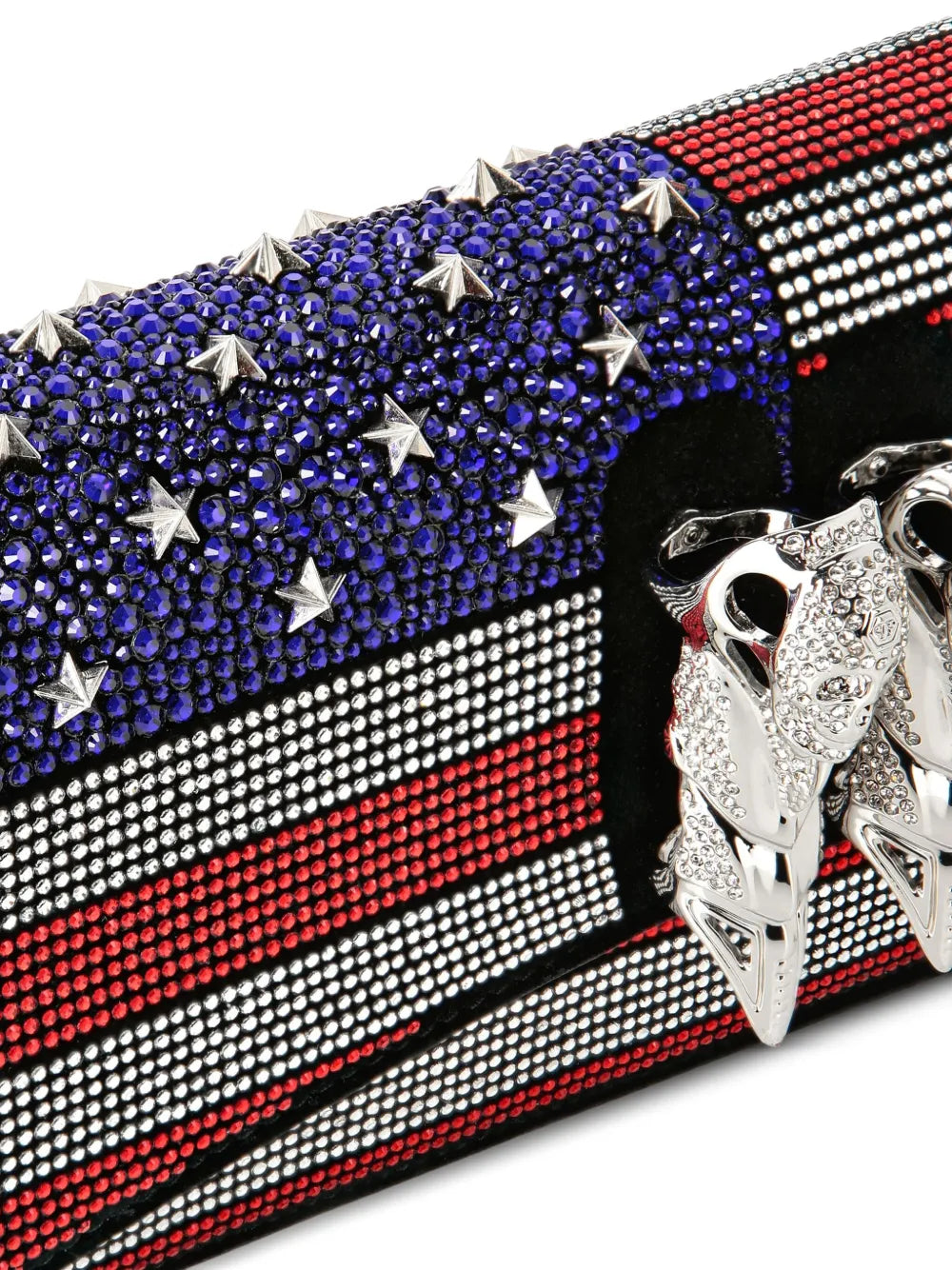 Philipp PleinUS Flag strass claw clutch