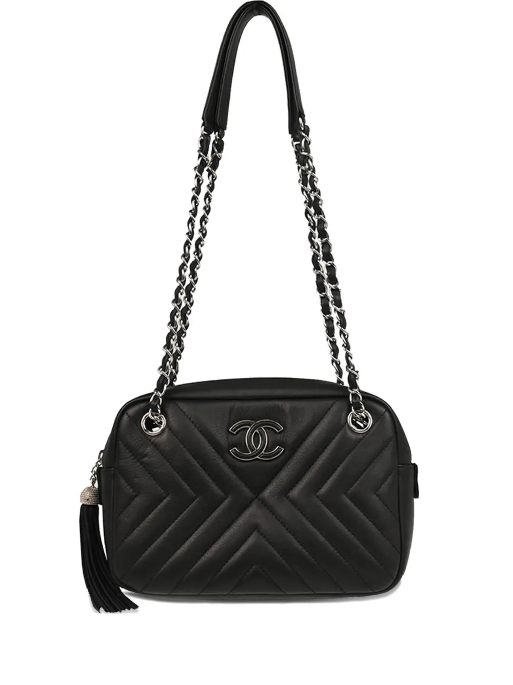 Pre-OwnedCHANEL Pre-Owned2017 small Diagonal Chevron camera bag