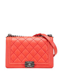 Pre-OwnedCHANEL Pre-Owned2013-2014 Medium Quilted Calfskin Wild Stitch Boy Flap crossbody bag