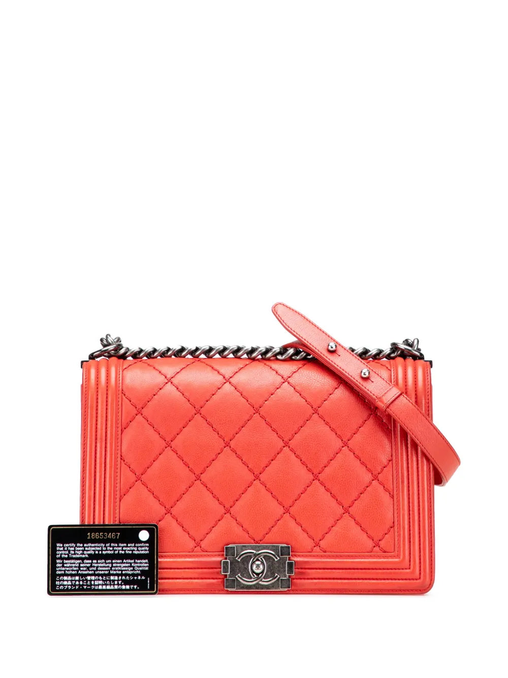 Pre-OwnedCHANEL Pre-Owned2013-2014 Medium Quilted Calfskin Wild Stitch Boy Flap crossbody bag