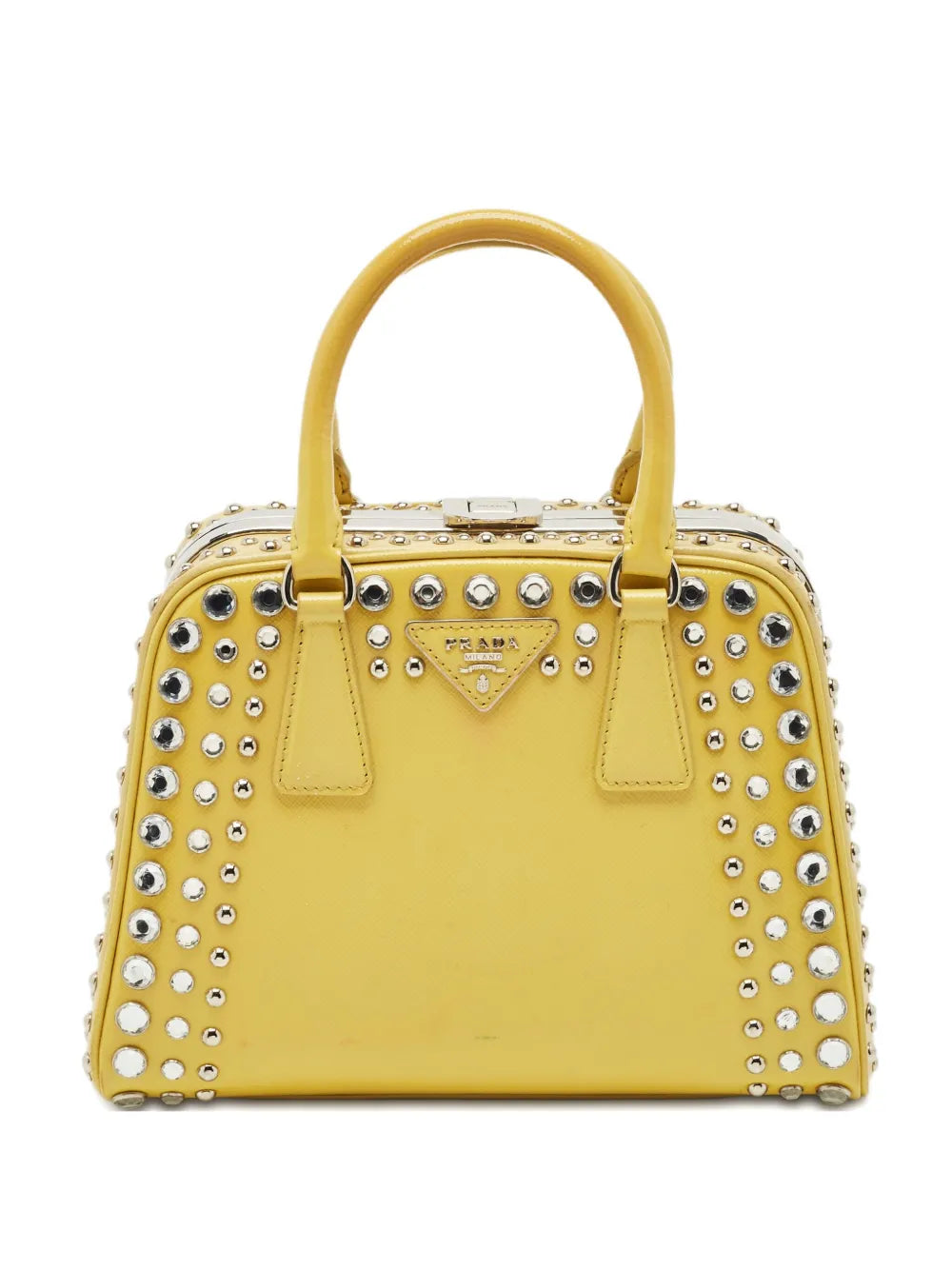 Pre-OwnedPrada Pre-Ownedcrystal-embellished leather handbag