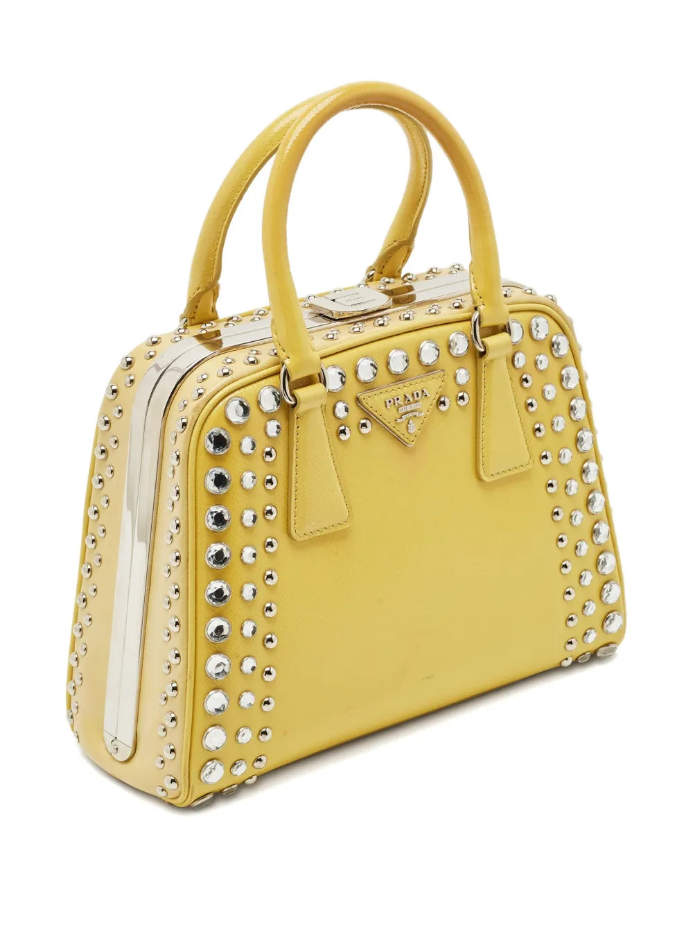 Pre-OwnedPrada Pre-Ownedcrystal-embellished leather handbag