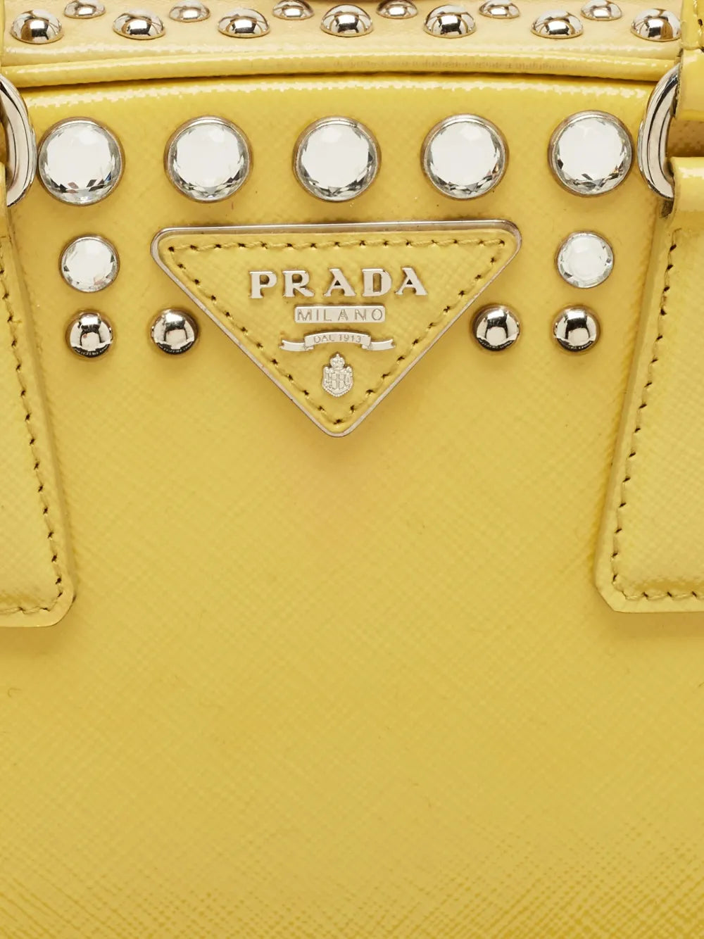 Pre-OwnedPrada Pre-Ownedcrystal-embellished leather handbag