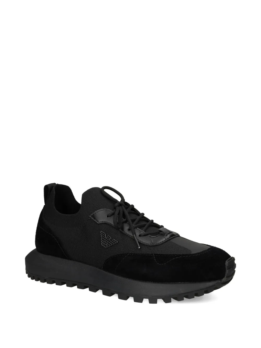 Emporio Armani Logo-Detail Knit Sneakers