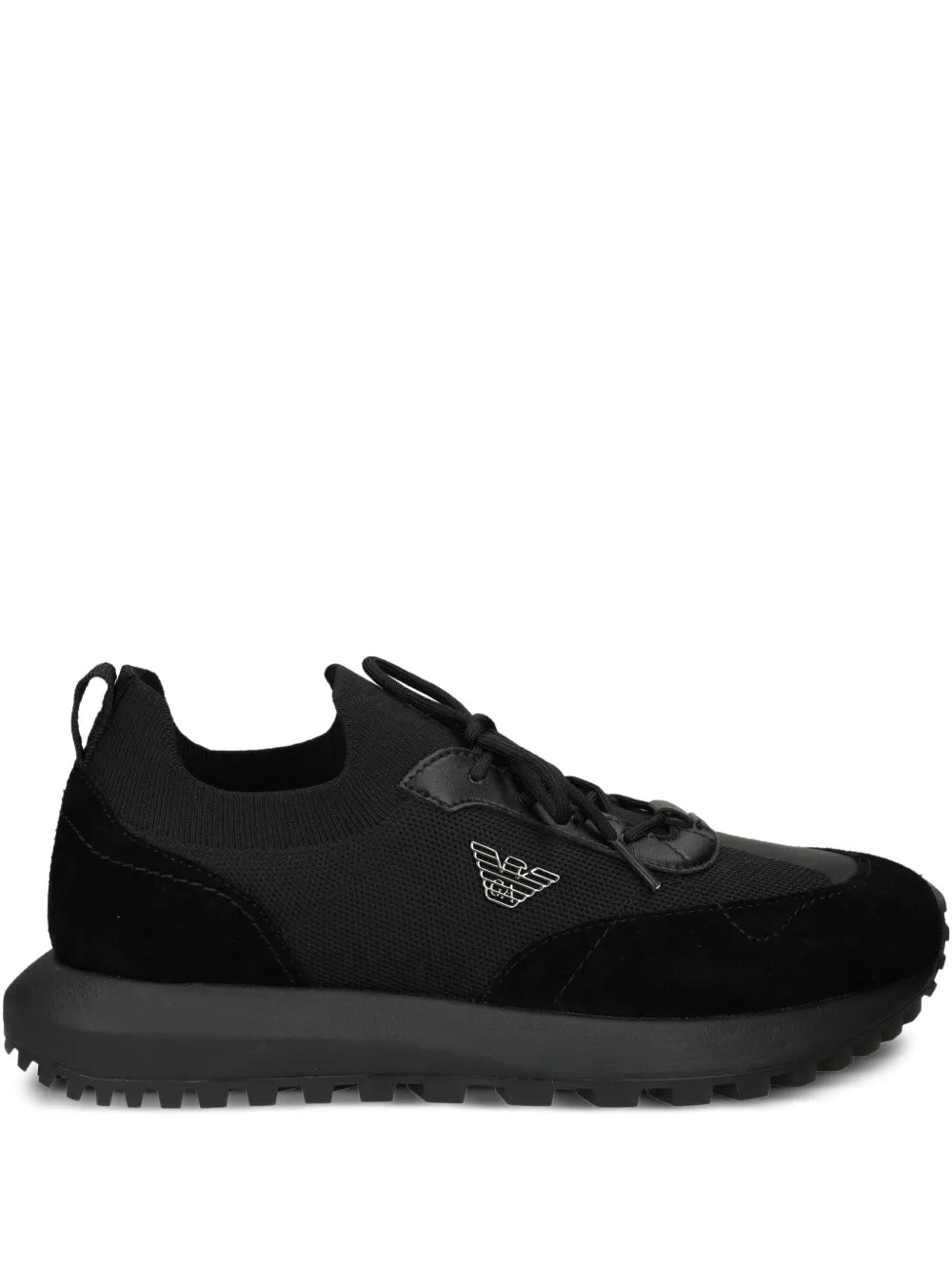 Emporio Armani Logo-Detail Knit Sneakers