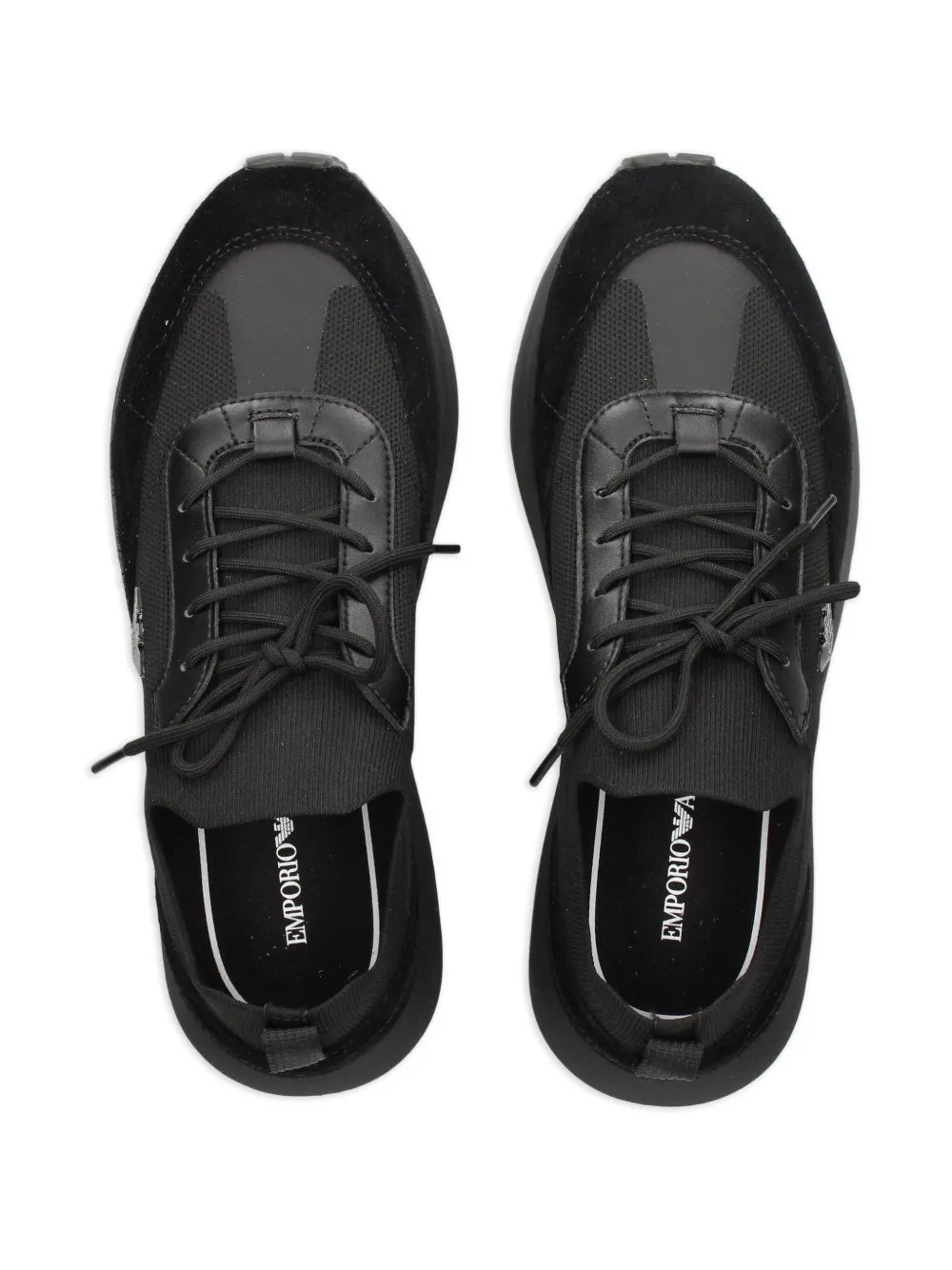 Emporio Armani Logo-Detail Knit Sneakers