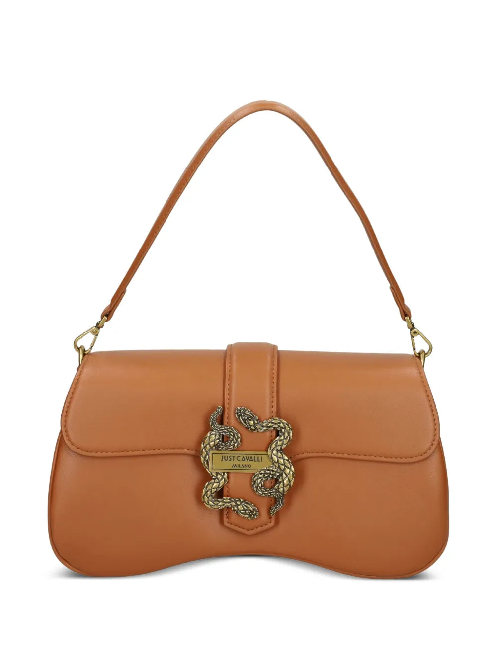 Just Cavallisnake-buckle shoulder bag