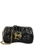 Just Cavallisnake-buckle quilted shoulder bag